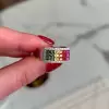 5ctw Princess Cut Three Row Rainbow Wedding Band