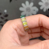 10ctw Radiant Cut Multicolor Sapphire Rainbow Eternity Ring