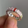 10ctw Radiant Cut Multicolor Sapphire Rainbow Eternity Ring