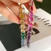 22ctw Round Cut Rainbow Sapphire Tennis Bracelet