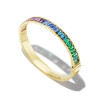 20ctw Emerald Cut Multicolor Sapphire Rainbow Bangle Bracelet