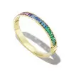 20ctw Emerald Cut Multicolor Sapphire Rainbow Bangle Bracelet