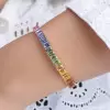 28ctw Classic Multicolor Sapphire Rainbow Statement Bracelet