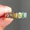 10ctw Radiant Cut Multicolor Sapphire Rainbow Eternity Ring