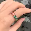 10ctw Radiant Cut Multicolor Sapphire Rainbow Eternity Ring