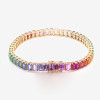 28ctw Classic Multicolor Sapphire Rainbow Statement Bracelet