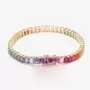 28ctw Classic Multicolor Sapphire Rainbow Statement Bracelet