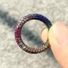 Multicolor Sapphire Inside and Out Paved Eternity Ring