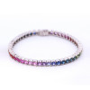22ctw Round Cut Rainbow Sapphire Tennis Bracelet