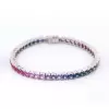 22ctw Round Cut Rainbow Sapphire Tennis Bracelet