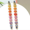 20ctw Pear Cut Rainbow Sapphire Long Earrings