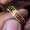 5.6ctw Channel Set Rainbow Sapphire Wedding Band