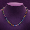 60ctw Pear and Cushion Cut Rainbow Sapphire Necklace