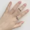 925 Sterling Silver Handmade Plum Blossom Shape Adjustable Ring