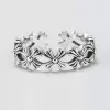 925 Sterling Silver Handmade Plum Blossom Shape Adjustable Ring