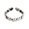 925 Sterling Silver Handmade Heart Link Adjustable Ring