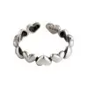 925 Sterling Silver Handmade Heart Link Adjustable Ring