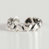 925 Sterling Silver Handmade Heart Link Adjustable Ring