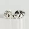 925 Sterling Silver Handmade Heart Link Adjustable Ring