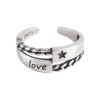 925 Sterling Silver Handmade Star Love Adjustable Ring