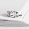 925 Sterling Silver Handmade Star Love Adjustable Ring
