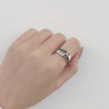 925 Sterling Silver Handmade Star Love Adjustable Ring