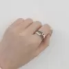 925 Sterling Silver Handmade Star Love Adjustable Ring