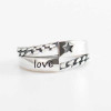 925 Sterling Silver Handmade Star Love Adjustable Ring