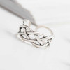 925 Sterling Silver Handmade Star Cross Hollow Out Adjustable Ring