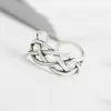 925 Sterling Silver Handmade Star Cross Hollow Out Adjustable Ring