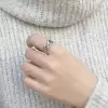 925 Sterling Silver Handmade Star Cross Hollow Out Adjustable Ring
