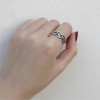 925 Sterling Silver Handmade Star Cross Hollow Out Adjustable Ring
