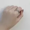 925 Sterling Silver Handmade Star Cross Hollow Out Adjustable Ring