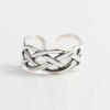 925 Sterling Silver Handmade Star Cross Hollow Out Adjustable Ring