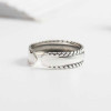 925 Sterling Silver Handmade Edge Twist Adjustable Ring