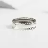 925 Sterling Silver Handmade Edge Twist Adjustable Ring