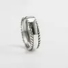 925 Sterling Silver Handmade Edge Twist Adjustable Ring