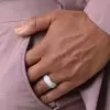 2.4ct White Sapphire Mechanical Screw Paved Men's Ring
