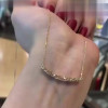 Tapered Baguette Cut White Sapphire Smile Necklace