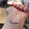 Tapered Baguette Cut White Sapphire Smile Necklace