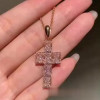 Radiant Cut Pink Sapphire Cross Necklace
