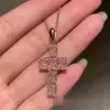 Radiant Cut Pink Sapphire Cross Necklace