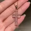 Radiant Cut Pink Sapphire Cross Necklace