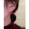 8ctw Princess Cut Ruby Heart Drop Earrings