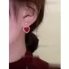 8ctw Princess Cut Ruby Heart Drop Earrings