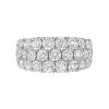 Round Cut Triple Row Half Wedding Band