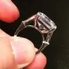 Handmade Asscher Cut Ring Set In 925 Sterling Silver