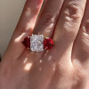 6.8ct Radiant Cut White Sapphire Engagement Ring