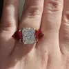 6.8ct Radiant Cut White Sapphire Engagement Ring