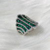 16ctw Round Cut Ruby Bold Wave Cocktail Ring